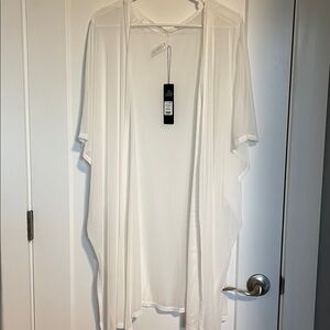 Fashion Nova White Mesh Kimono